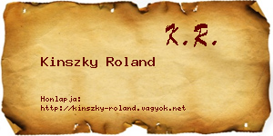 Kinszky Roland névjegykártya